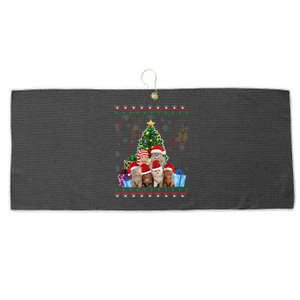 Cat Christmas Funny Ugly Merry Gift Large Microfiber Waffle Golf Towel