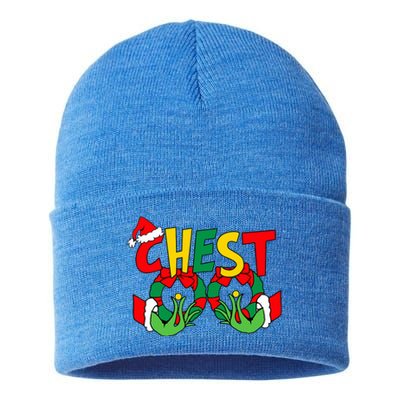 Chestnuts Christmas Family Matching Couples Chest Nuts Xmas Sustainable Knit Beanie