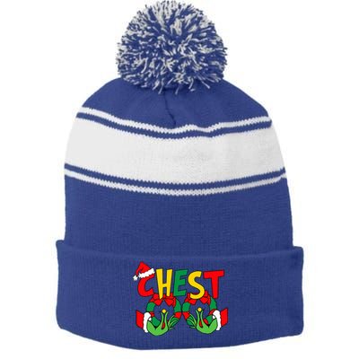 Chestnuts Christmas Family Matching Couples Chest Nuts Xmas Stripe Pom Pom Beanie