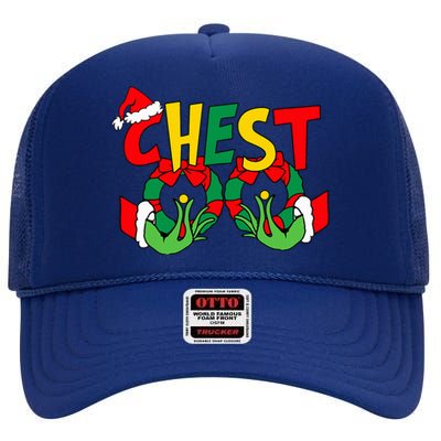 Chestnuts Christmas Family Matching Couples Chest Nuts Xmas High Crown Mesh Back Trucker Hat