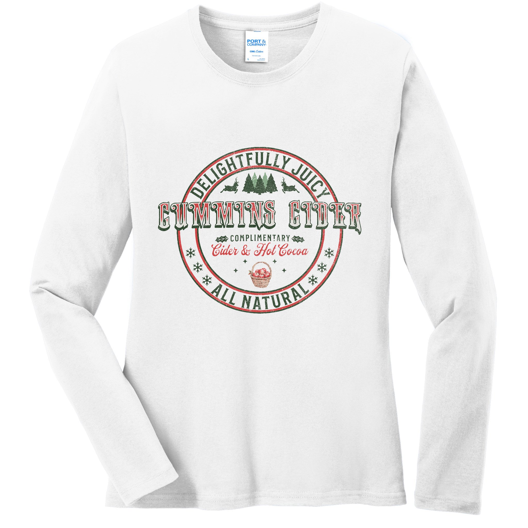 Cummins Cider Funny Adult Humor Inappropriate Sarcasm Ladies Long Sleeve Shirt