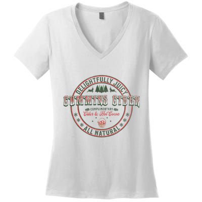 Cummins Cider Funny Adult Humor Inappropriate Sarcasm Women's V-Neck T-Shirt