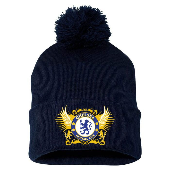 Cool Chelsea Football Club Soccer Pom Pom 12in Knit Beanie