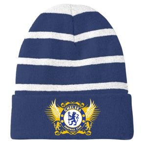 Cool Chelsea Football Club Soccer Striped Beanie with Solid Band