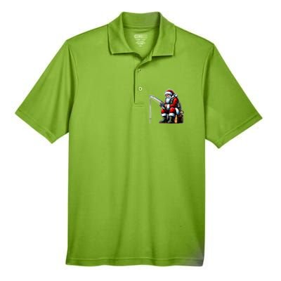 Christmas Costume Fisherman Fishing Funny Cool Santa Xmas Men's Origin Performance Pique Polo