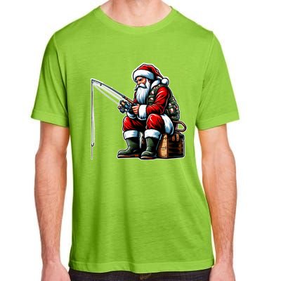 Christmas Costume Fisherman Fishing Funny Cool Santa Xmas Adult ChromaSoft Performance T-Shirt