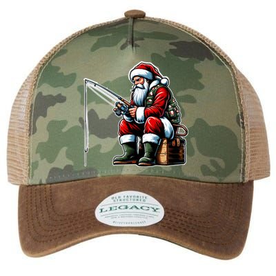 Christmas Costume Fisherman Fishing Funny Cool Santa Xmas Legacy Tie Dye Trucker Hat