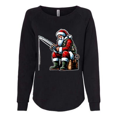 Christmas Costume Fisherman Fishing Funny Cool Santa Xmas Womens California Wash Sweatshirt