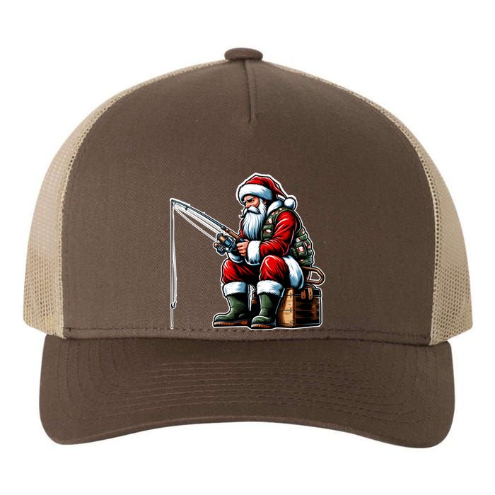 Christmas Costume Fisherman Fishing Funny Cool Santa Xmas Yupoong Adult 5-Panel Trucker Hat