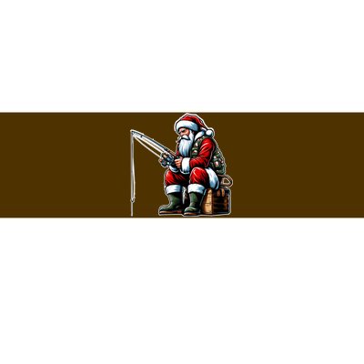 Christmas Costume Fisherman Fishing Funny Cool Santa Xmas Bumper Sticker