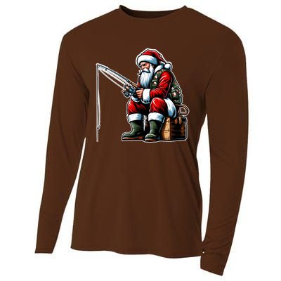 Christmas Costume Fisherman Fishing Funny Cool Santa Xmas Cooling Performance Long Sleeve Crew