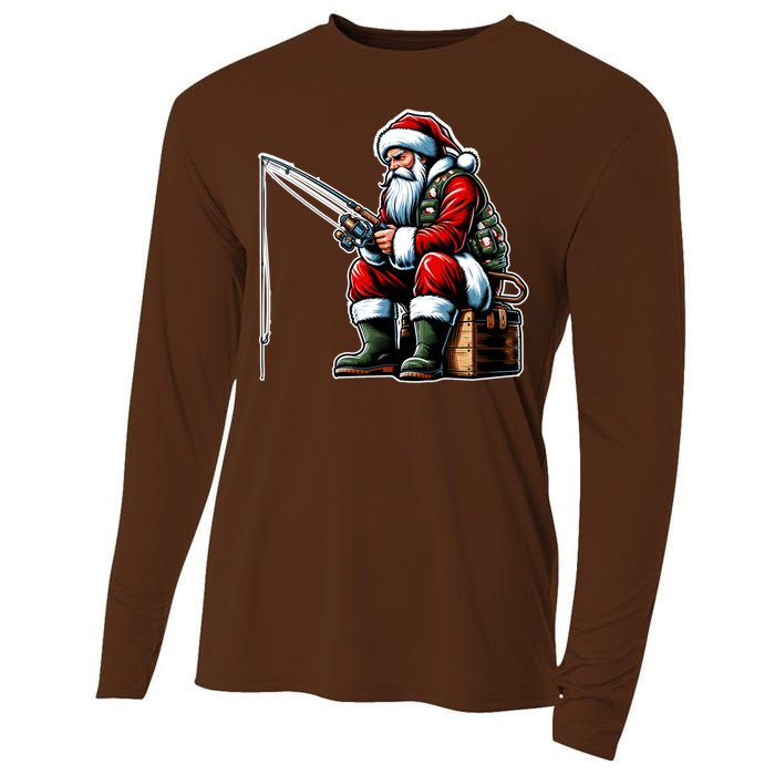 Christmas Costume Fisherman Fishing Funny Cool Santa Xmas Cooling Performance Long Sleeve Crew