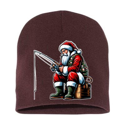 Christmas Costume Fisherman Fishing Funny Cool Santa Xmas Short Acrylic Beanie