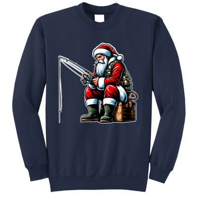 Christmas Costume Fisherman Fishing Funny Cool Santa Xmas Sweatshirt