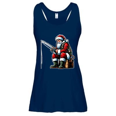 Christmas Costume Fisherman Fishing Funny Cool Santa Xmas Ladies Essential Flowy Tank