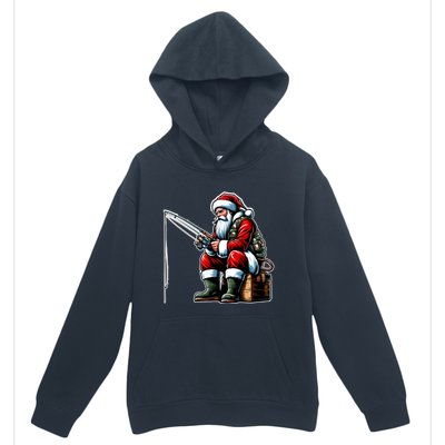 Christmas Costume Fisherman Fishing Funny Cool Santa Xmas Urban Pullover Hoodie