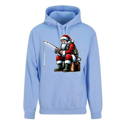 Christmas Costume Fisherman Fishing Funny Cool Santa Xmas Unisex Surf Hoodie