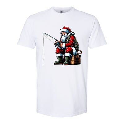 Christmas Costume Fisherman Fishing Funny Cool Santa Xmas Softstyle CVC T-Shirt