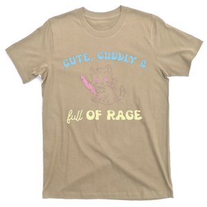 Cute Cuddly & Full Of Rage Cat Kinfe Design T-Shirt