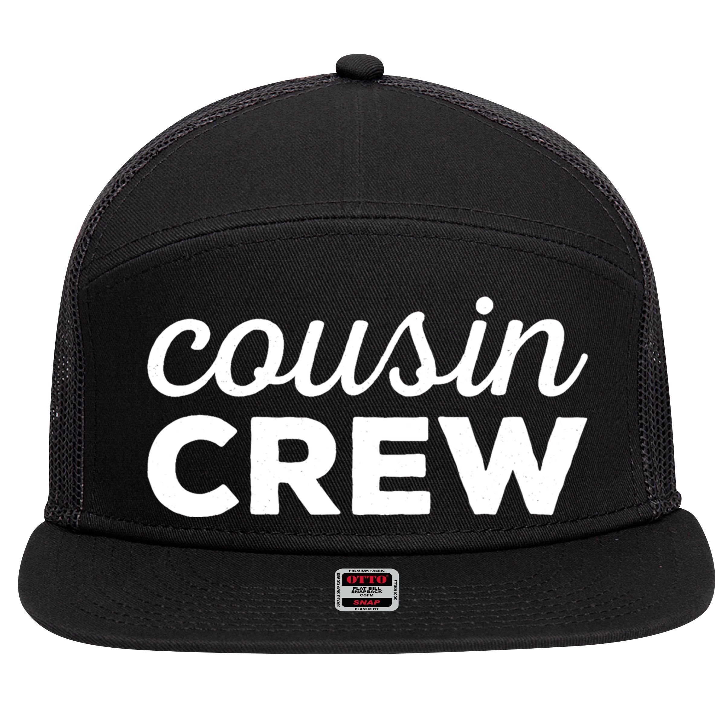 Cousin Crew Funny Gift 7 Panel Mesh Trucker Snapback Hat