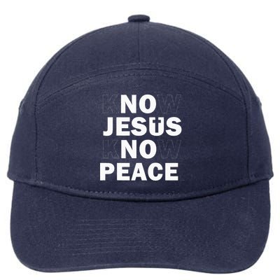 Christian Cross Faith Know Peace Know Jesus 7-Panel Snapback Hat