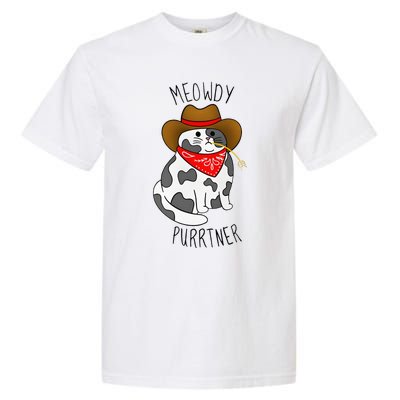 Cowboy Cat Funny Meowdy Purrtner Western Sarcastic Partner Garment-Dyed Heavyweight T-Shirt