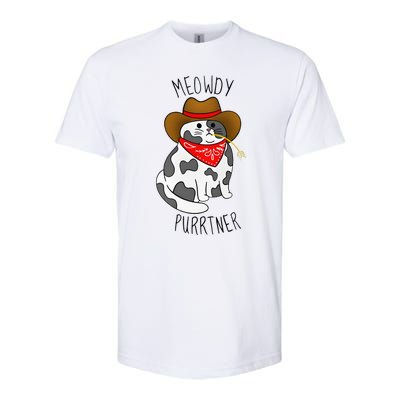 Cowboy Cat Funny Meowdy Purrtner Western Sarcastic Partner Softstyle CVC T-Shirt