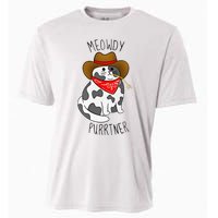 Cowboy Cat Funny Meowdy Purrtner Western Sarcastic Partner Cooling Performance Crew T-Shirt