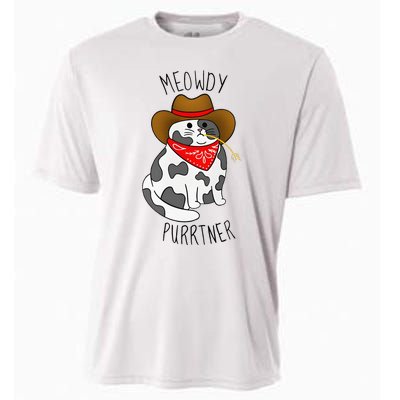 Cowboy Cat Funny Meowdy Purrtner Western Sarcastic Partner Cooling Performance Crew T-Shirt