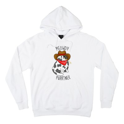 Cowboy Cat Funny Meowdy Purrtner Western Sarcastic Partner Hoodie