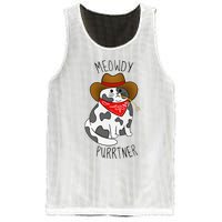 Cowboy Cat Funny Meowdy Purrtner Western Sarcastic Partner Mesh Reversible Basketball Jersey Tank