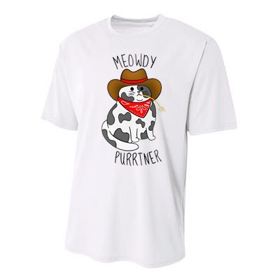 Cowboy Cat Funny Meowdy Purrtner Western Sarcastic Partner Performance Sprint T-Shirt