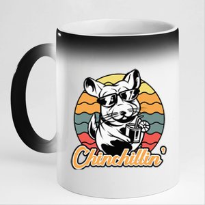 Chinchilla Chinchillin Funny Chinchilla Lover Novelty 11oz Black Color Changing Mug