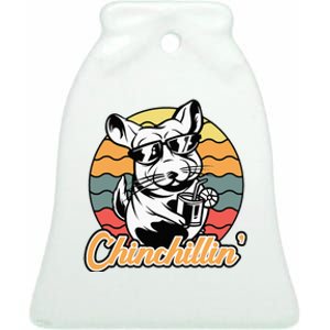 Chinchilla Chinchillin Funny Chinchilla Lover Novelty Ceramic Bell Ornament