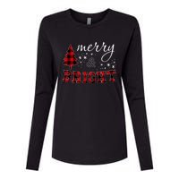 Christmas Cute For Women Red Plaid Merry And Bright Letter Womens Cotton Relaxed Long Sleeve T-Shirt