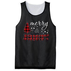 Christmas Cute For Women Red Plaid Merry And Bright Letter Mesh Reversible Basketball Jersey Tank