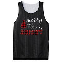 Christmas Cute For Women Red Plaid Merry And Bright Letter Mesh Reversible Basketball Jersey Tank