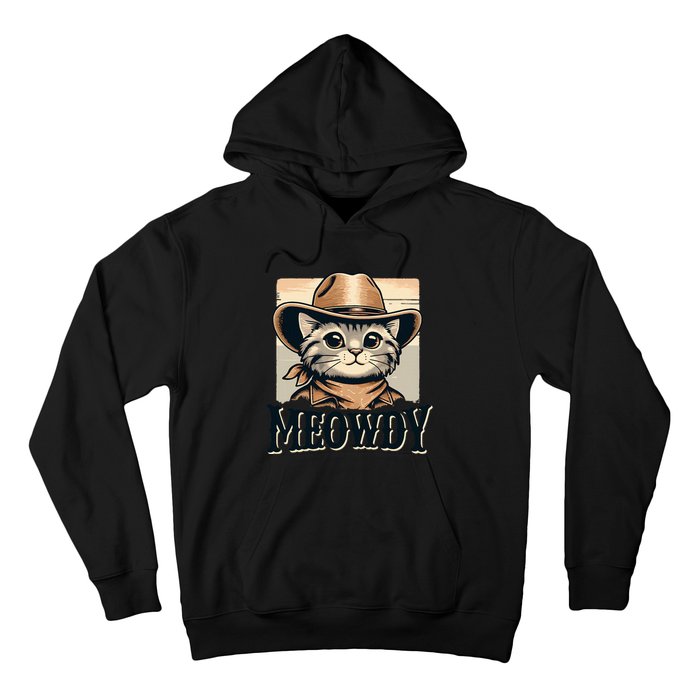 Cat Cowboy Funny Mashup Meowdy Western Country Music Cat Hoodie