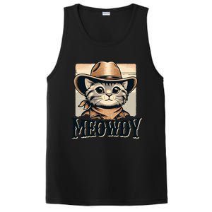 Cat Cowboy Funny Mashup Meowdy Western Country Music Cat PosiCharge Competitor Tank