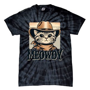 Cat Cowboy Funny Mashup Meowdy Western Country Music Cat Tie-Dye T-Shirt