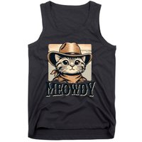 Cat Cowboy Funny Mashup Meowdy Western Country Music Cat Tank Top