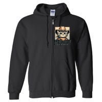 Cat Cowboy Funny Mashup Meowdy Western Country Music Cat Full Zip Hoodie