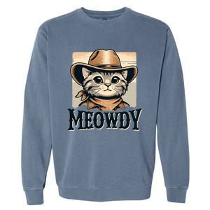 Cat Cowboy Funny Mashup Meowdy Western Country Music Cat Garment-Dyed Sweatshirt