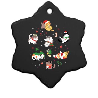 Christmas Cats Funny All Kinds Of Cats Attitude Xmas Ceramic Star Ornament