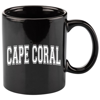 Cape Coral Fl Florida Usa Vintage Sports Varsity Style Gift 11oz C Handle Ceramic Mug