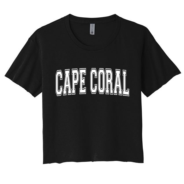 Cape Coral Fl Florida Usa Vintage Sports Varsity Style Gift Crop Top