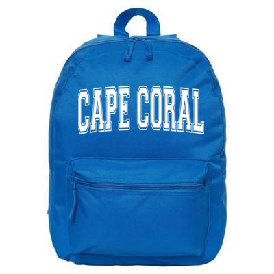 Cape Coral Fl Florida Usa Vintage Sports Varsity Style Gift 16 in Basic Backpack