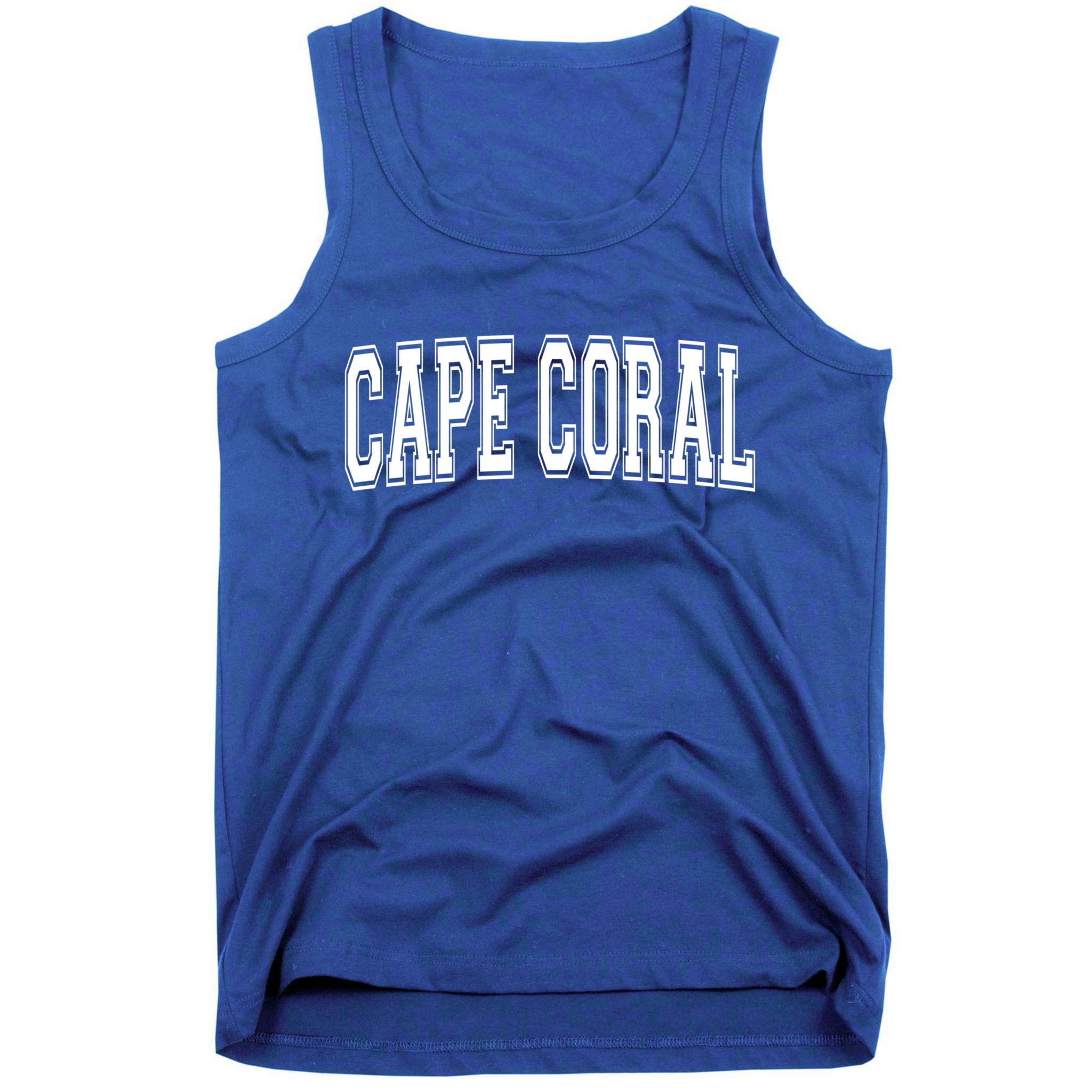 Cape Coral Fl Florida Usa Vintage Sports Varsity Style Gift Tank Top