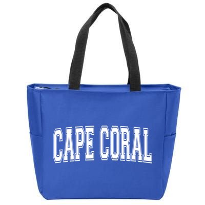 Cape Coral Fl Florida Usa Vintage Sports Varsity Style Gift Zip Tote Bag