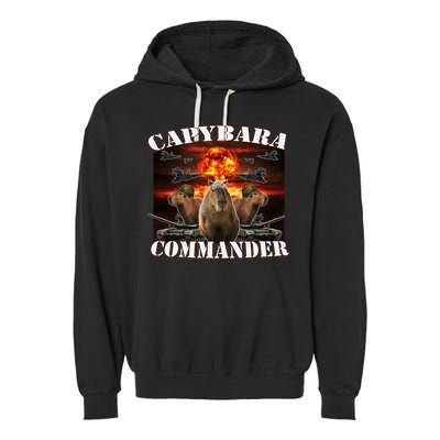 Capybara Commander Funny Capybara Warrior Garment-Dyed Fleece Hoodie